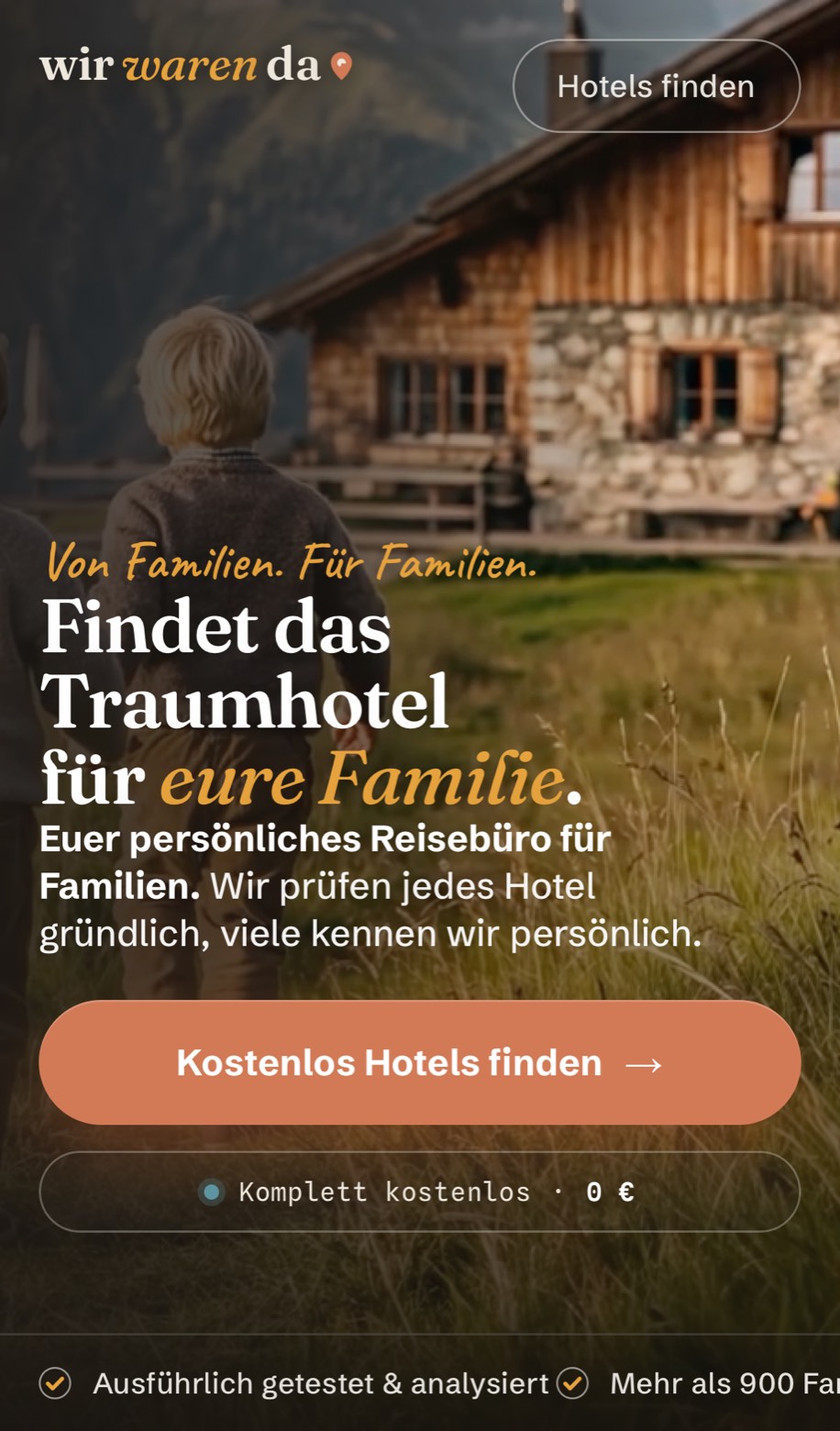 Screenshot der Startseite von wir-waren-da.info auf dem Handy